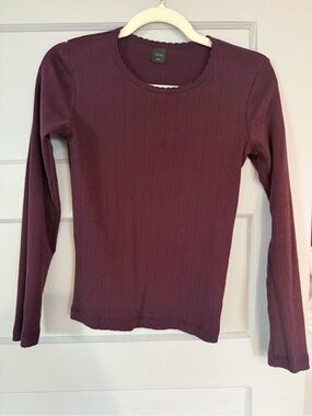 Leset Pointelle Slim Fit Long Sleeve